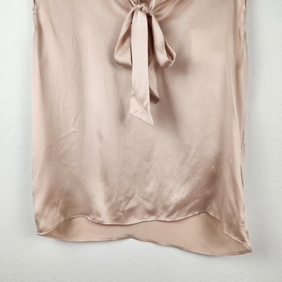 Sandro Paris Tank Size 2 US Size 6 Cream Sleeveless NWT 100% Silk Bow - Picture 3 of 12